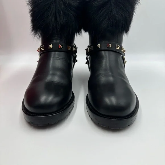 VALENTINO ROCKSTUD Winter Ankle Boots WOMENS SZ 8.5 - Picture 7 of 16